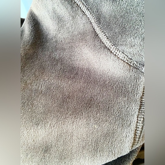 ♥️💖 Athleta Brown Velour Zip Up Jacket Thumb Holes Sides Cinched Size XL - Picture 5 of 5